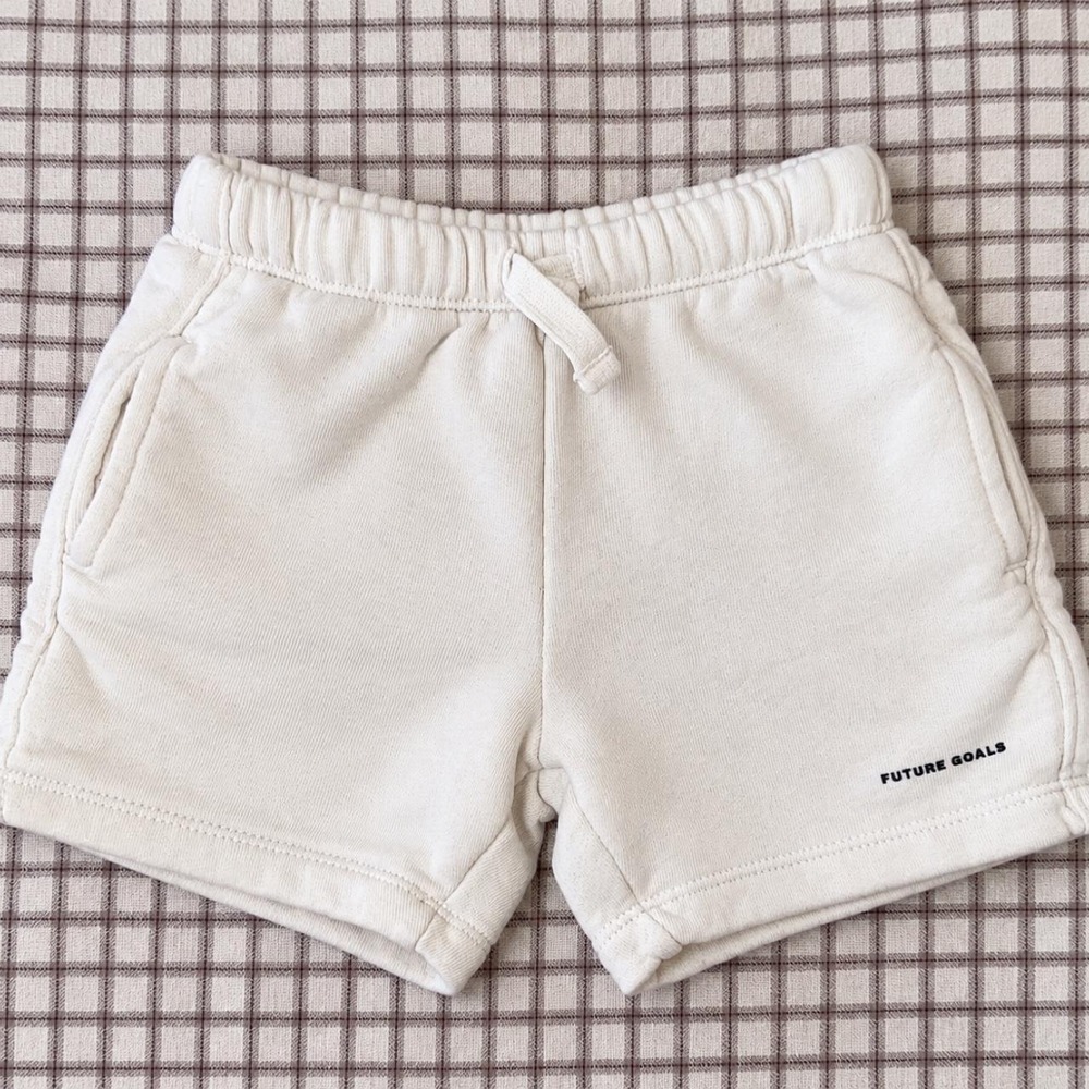Zara Kids "Future Goals" Cream Sweat Shorts — 3Y / 98 cm